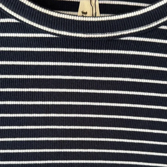 NEW Pact Women's Long Sleeve Navy and White Striped Top - Picture 5 of 7